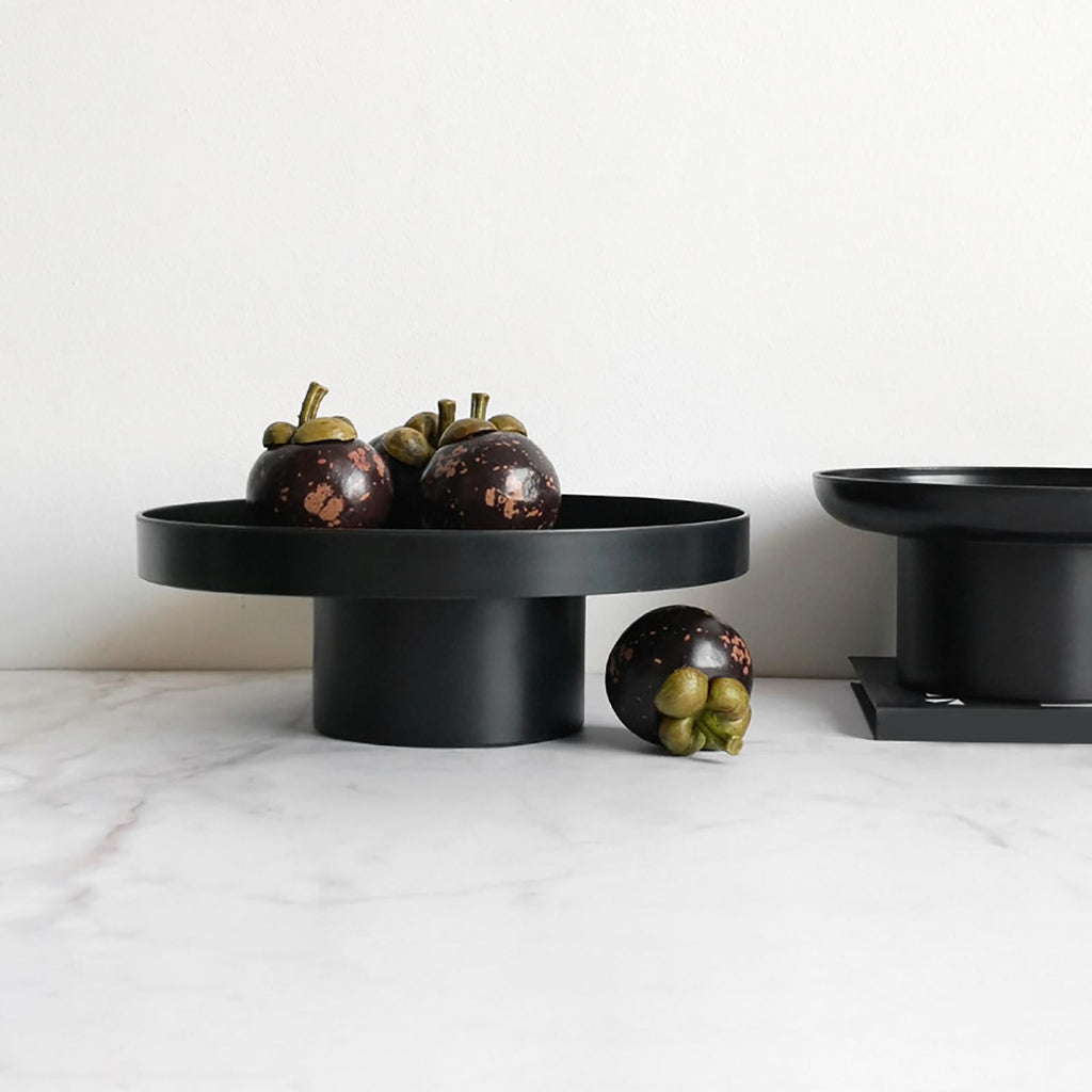 Household Round Stand Tray Cake Stand Cupcake Stand for Large Black