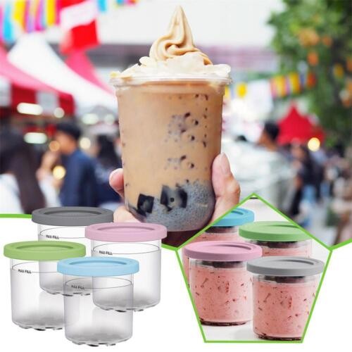 Ice Cream Dessert Container Tubs Jars For Ninja Creami NC301UK 473ml Tub. 4Pcs