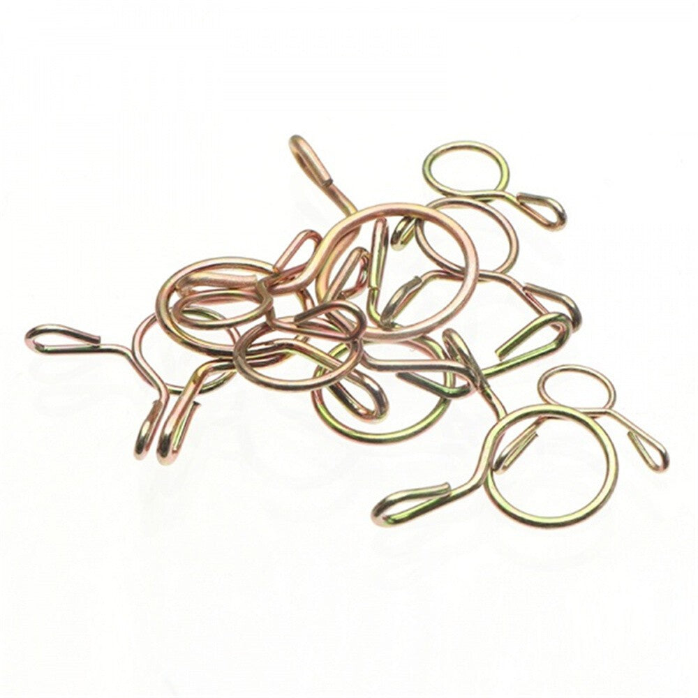 250Pcs Motorcycle Double Wire Spring Clamp Fuel Line Hose Tube Clips Assortment