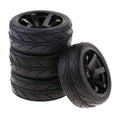 4Pcs 1/10 RC Racing On Road Car Truck Tyres Tires and Wheel Rim 703-6085