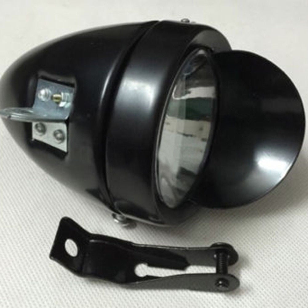 Bike Chrome Bright LED Vintage Retro Bicycle Headlight Front Head Light Fog Lamp