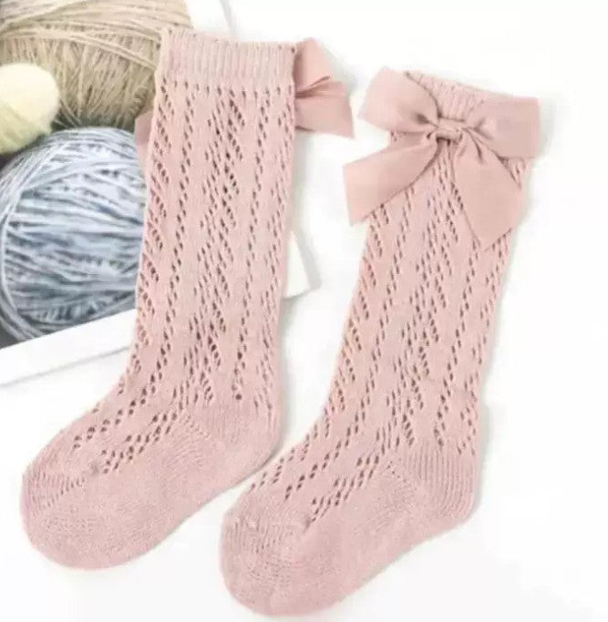 6X Children's Bow Mesh Leg Stockings – Anti-Mosquito, Breathable Mid-Calf -UK
