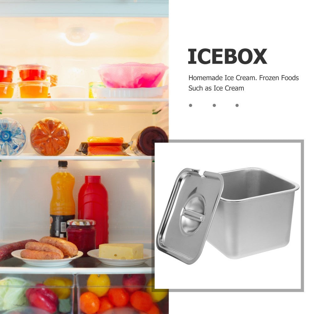 Stainless Steel Ice Cream Storage Container For Homemade Yogurt And Desserts