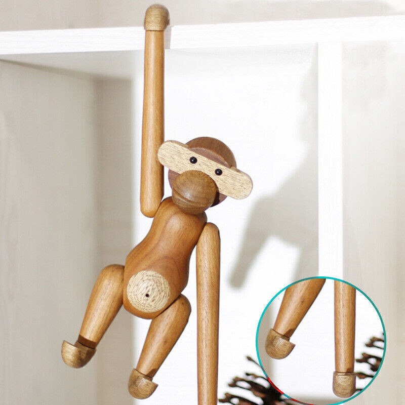 Vintage Kay Bojesen Style Teak Wood Hanging Monkey MCM Mid Century
