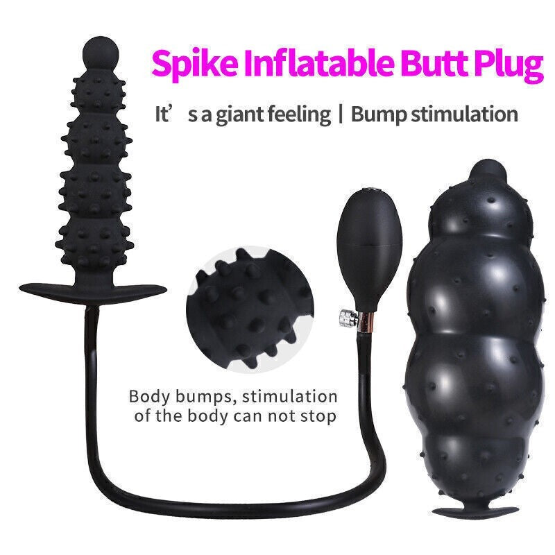 Huge Inflatable Male-Prostate-Anal-Butt-Plug-Dildo-Beads-Men-Women-Lubricants UK
