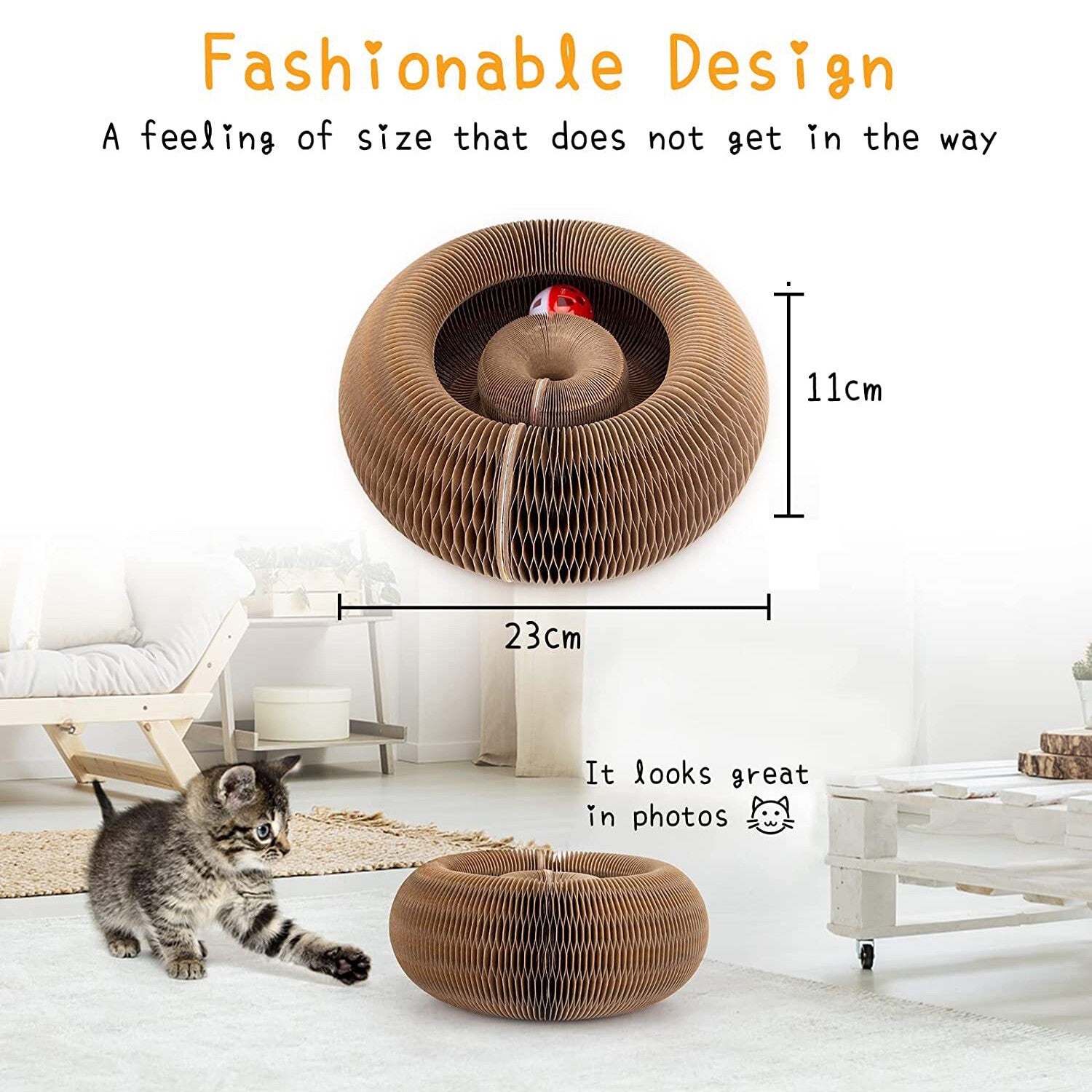Kitty Kurlz Cat Toy Cat Accordion Magic Organ Cat Scratching Board Cat Toy Ball