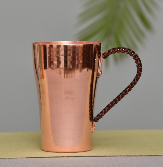 Handmade Copper Coffee Mug Pure Copper Cup Portable with Handle 400ml Water