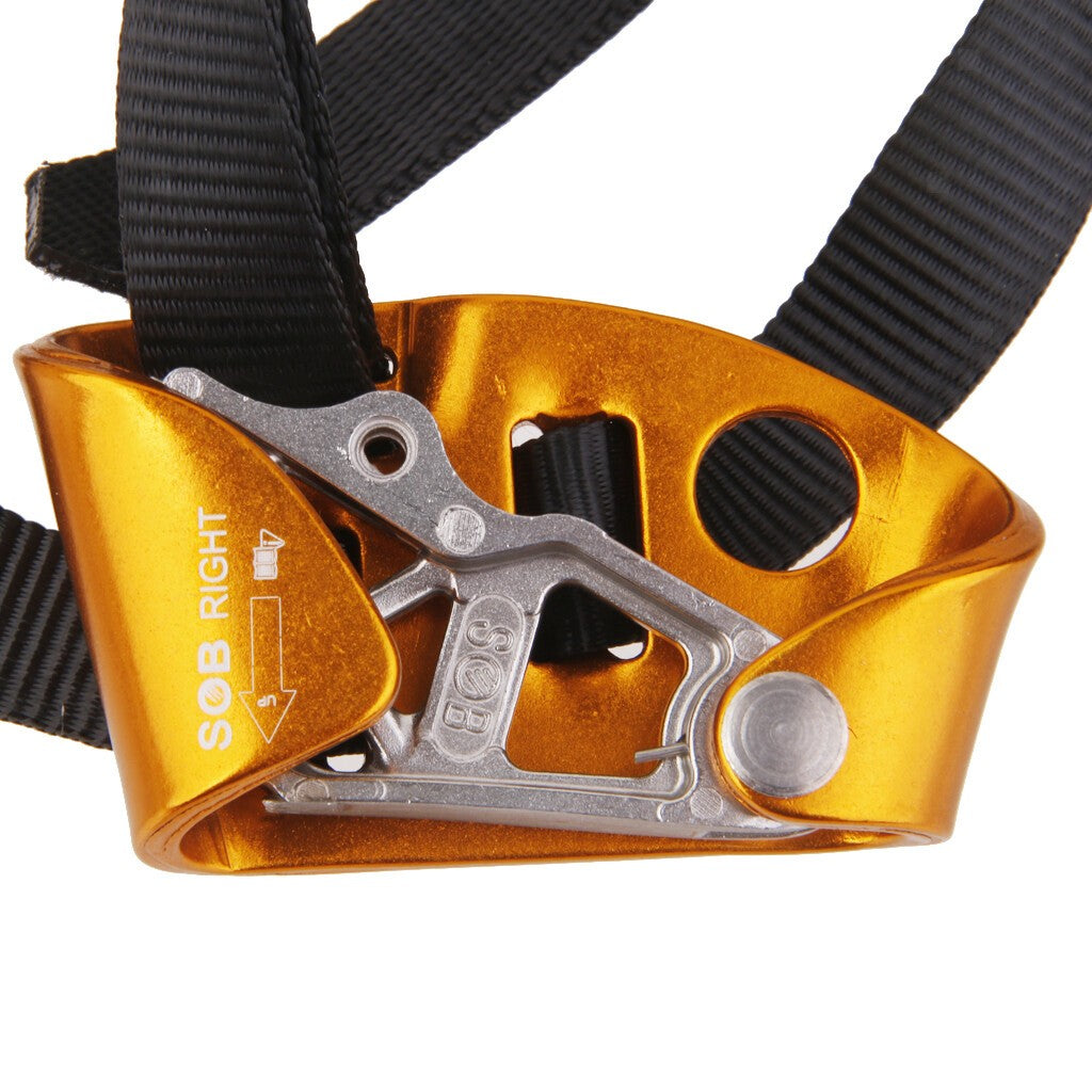 Right Foot Rope Climbing Ascender Climbing Caving Tools - Gold