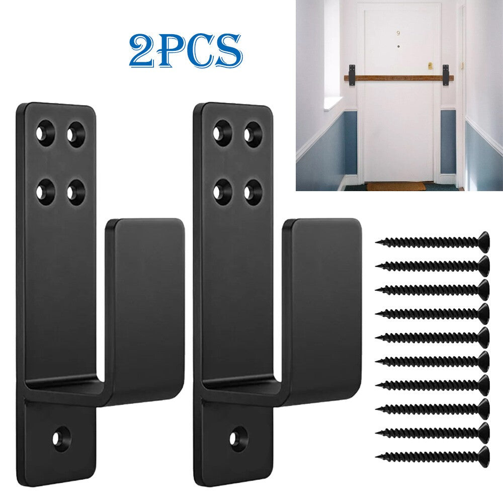 2 Pack Door Barricade Clamps U Brackets Bar Security Door Brackets Heavy Duty UK
