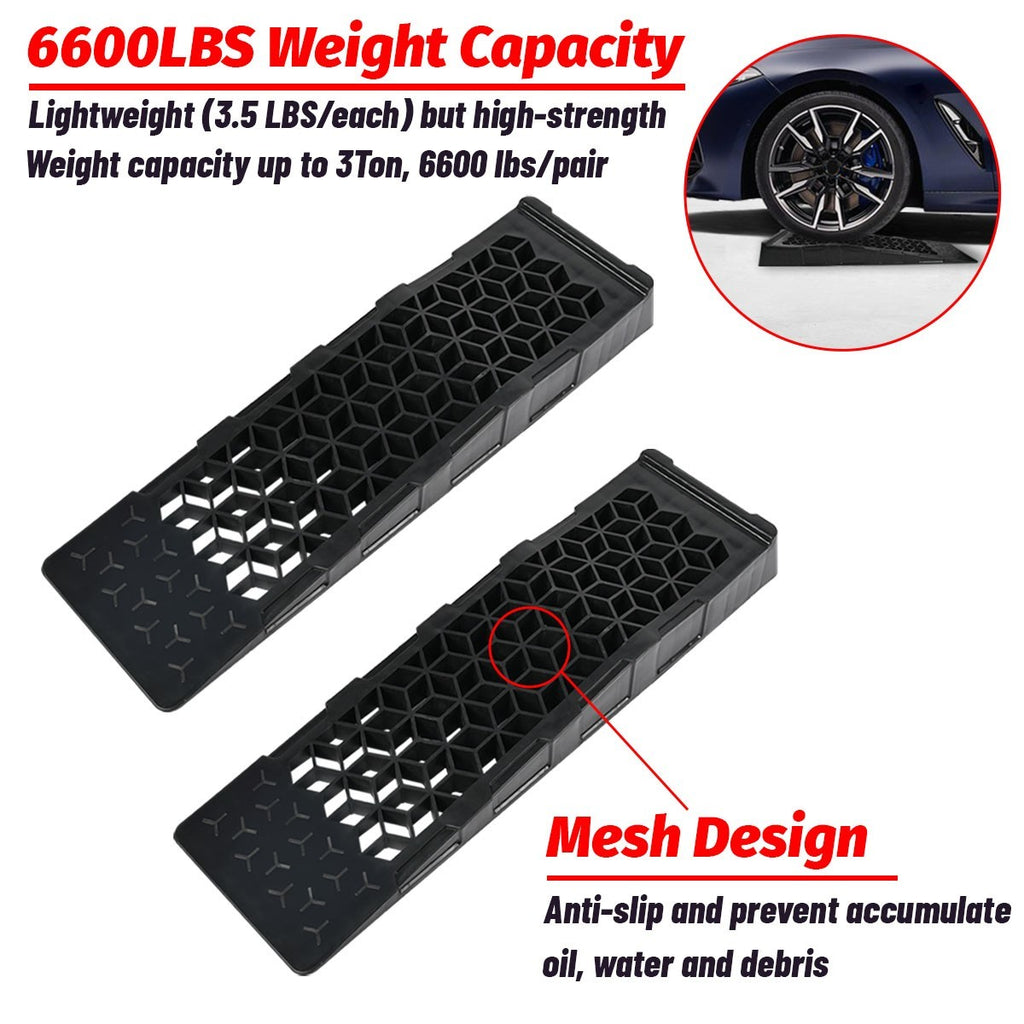 2Pc 5T Low Profile Car Ramps Honeycombed Channel Loading Maintenance Non‑Slip UK