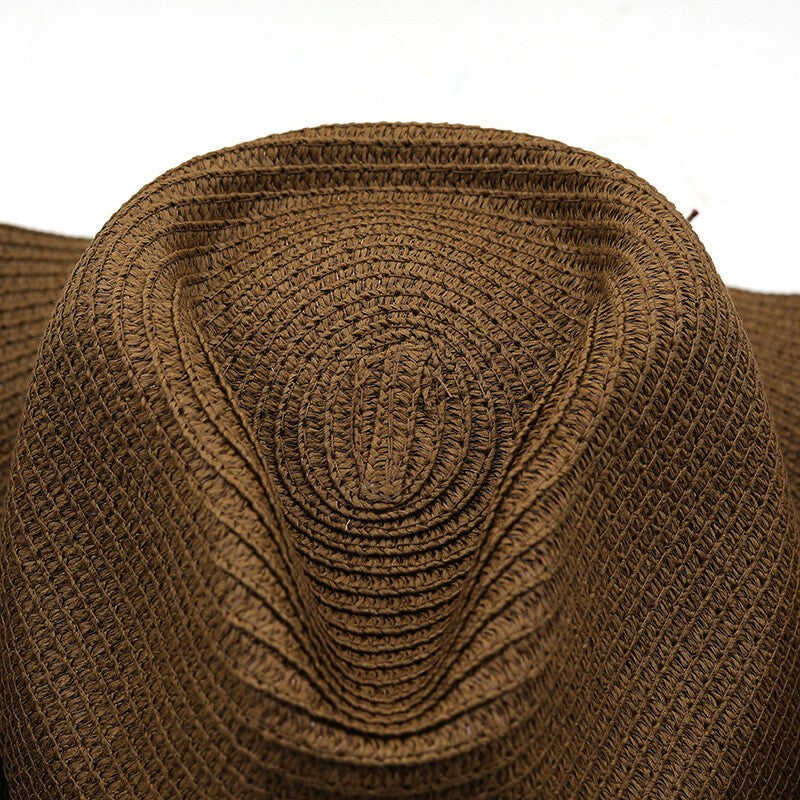 Women Mens Straw Western Cowboy Hat Outdoor Wide Brim Sun Protection Hat New uk