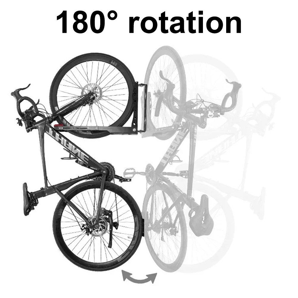 Heavy Duty Swivel Bike Rack Wall Mount with 180° Rotation Space-Saving Bike Rack