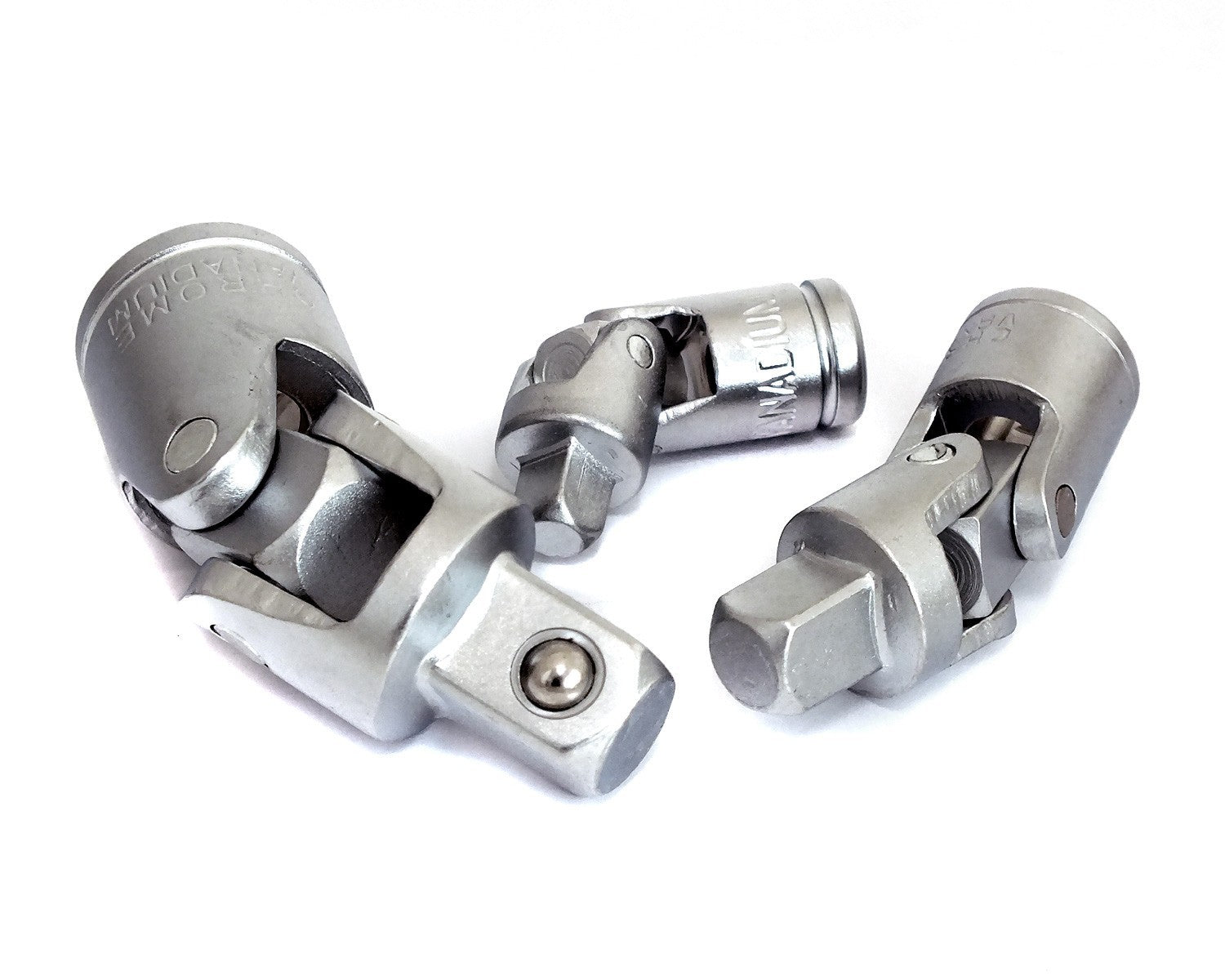 Universal Joint Socket Adapters 3 Piece Flexible Swivel Knuckles 1/4" 3/8" 1/2"