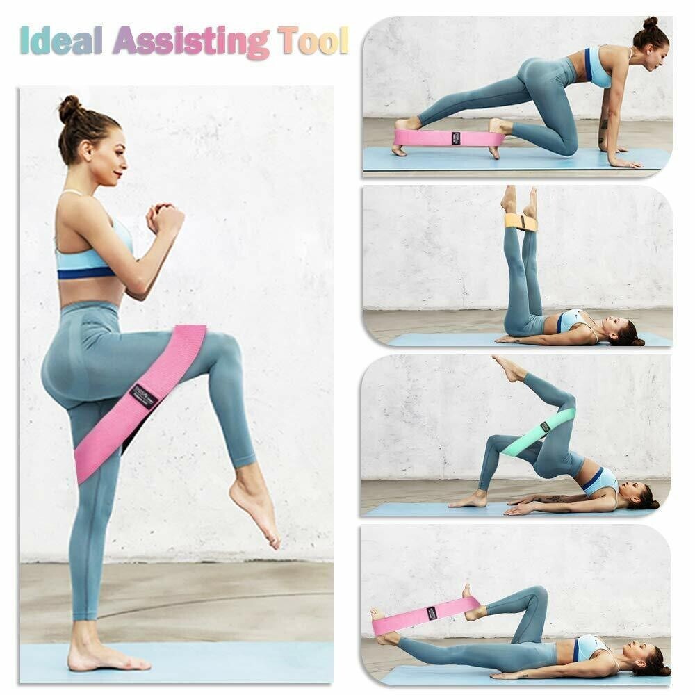 Fabric Resistance Bands Set 3 Heavy Duty Booty Glute Hip Circle Butt Non Slip