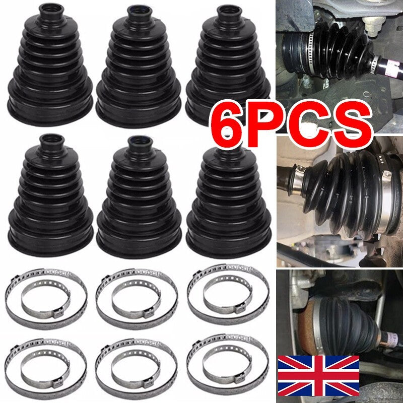 6 CV BOOT KIT STRETCHY UNIVERSAL FIT DRIVE SHAFT GATOR JOINT BOOT STRETCH BLACK