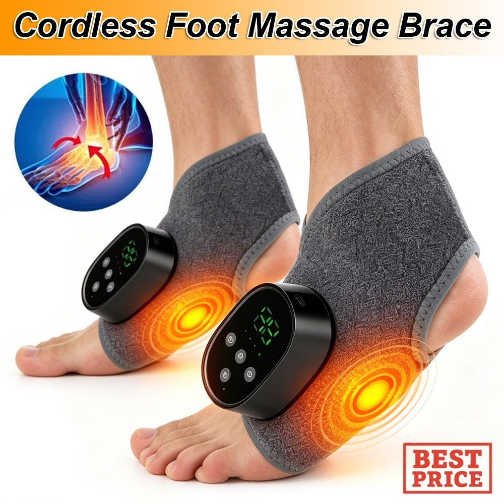 Cordless Foot Ankle Massager Heat & Vibration for Plantar Fasciitis Pain Relief