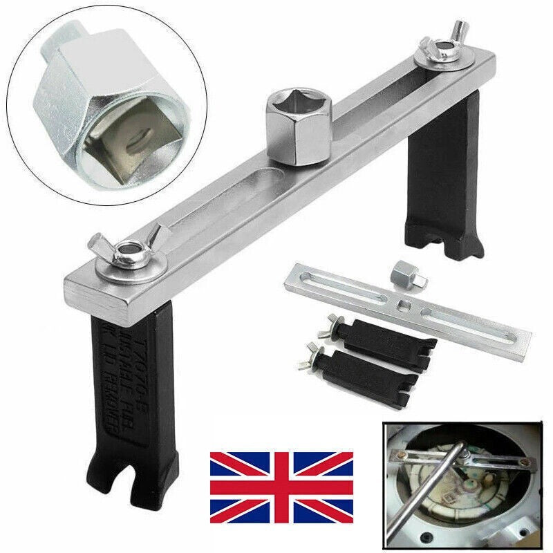 UK Fuel Tank Lid Sender Unit Removal Assembly Tool Fuel Pump Wrench 3/8" to 1/2"