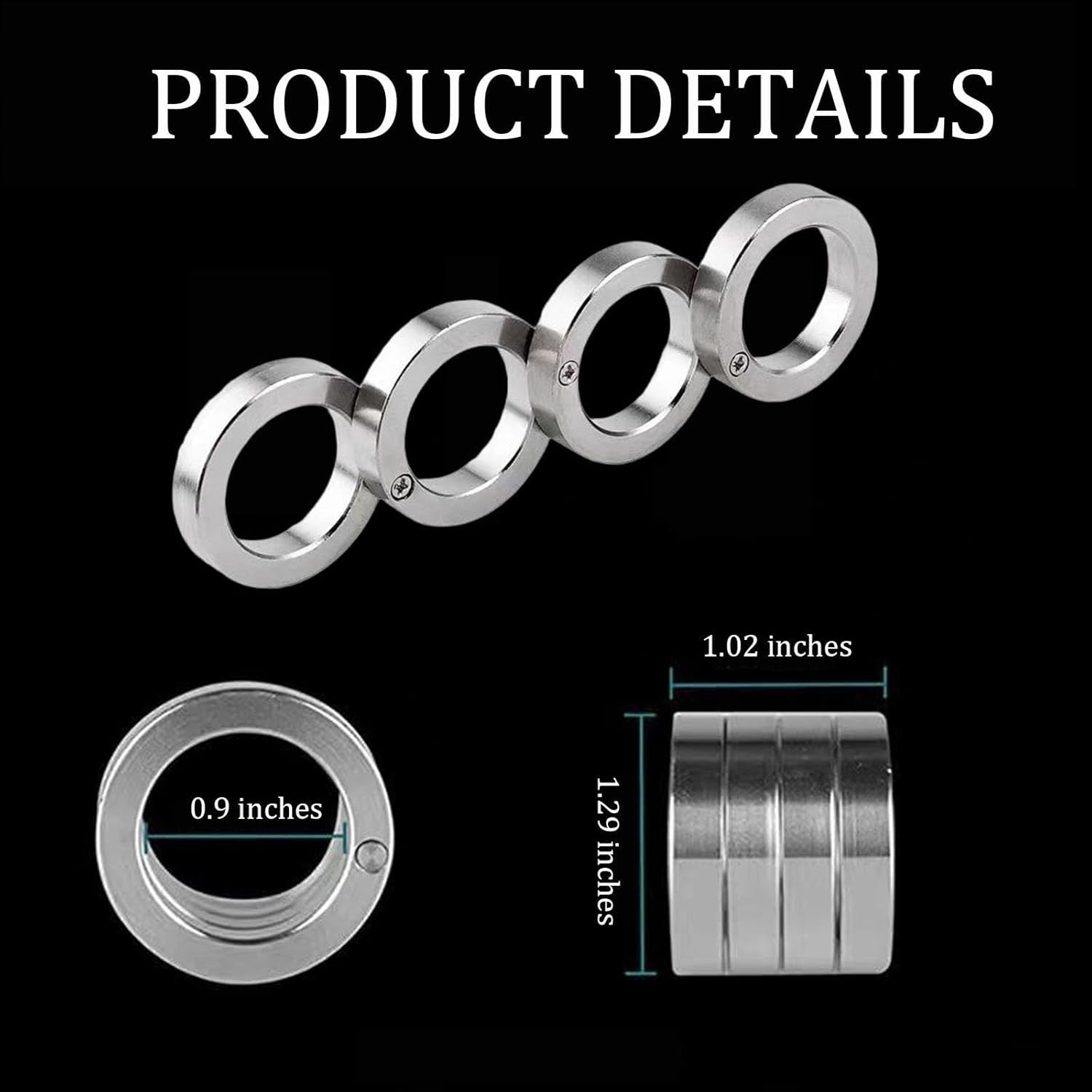 4 Finger Foldable Fidget Toy for Stress & Anxiety Spoven Folding Finger Ring