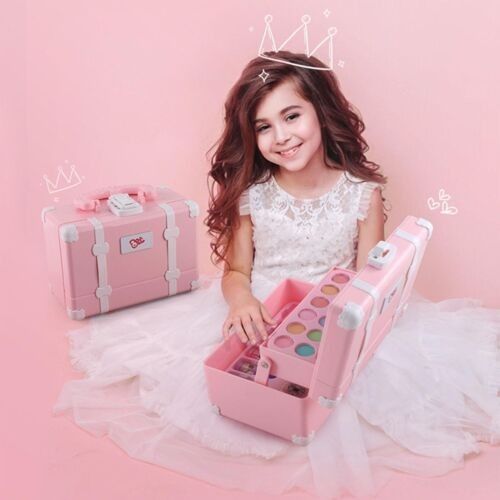 Girls Kids Pretty Princess Makeup Kit Pretend Make Up Remover Real Washable Set