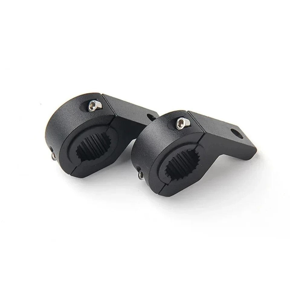 2x Motorcycle CNC Headlight Spot Lights Bracket Mount Fog Tube Clamp Holder UK