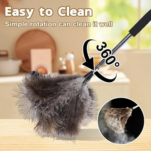 Extendable Ostrich Feather Duster Telescopic Pole Long Duster for Ceilings Light