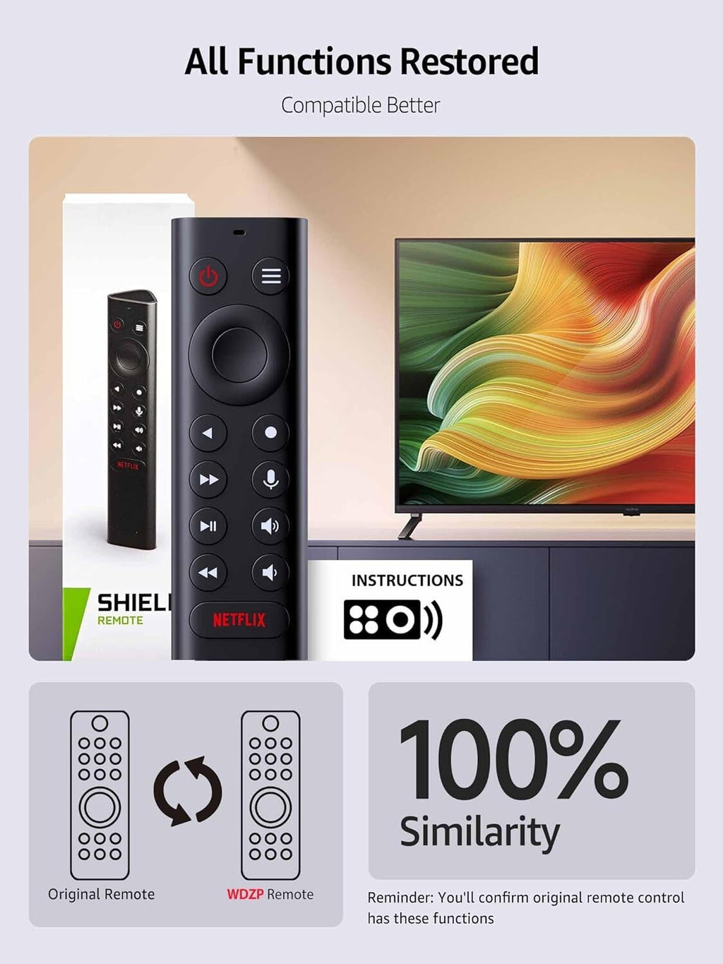P3700 Voice Remote Control For Nvidia Shield TV 2015 2017 2019 with Backlight