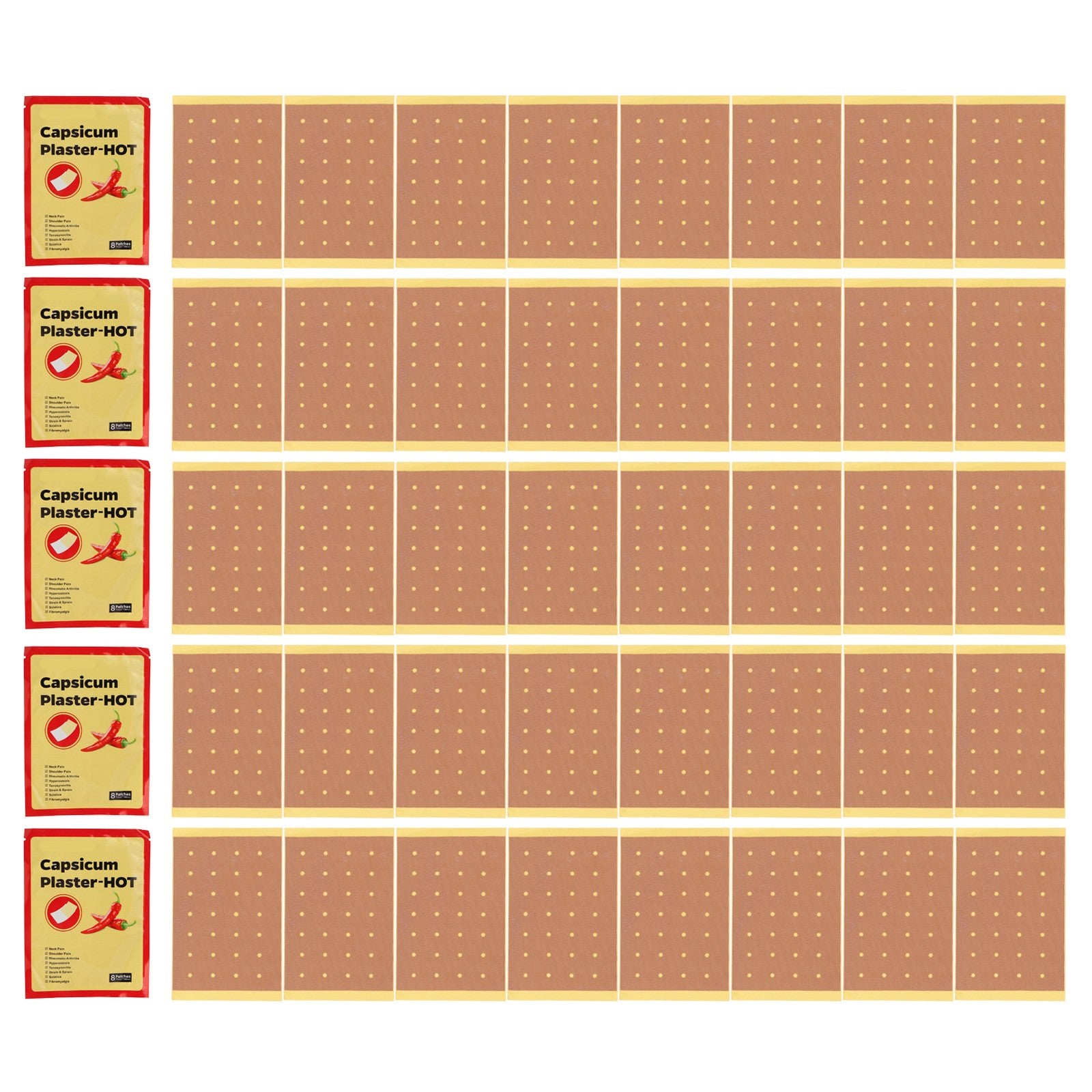 40pcs Pain Patches Capsaicin Extract Remove Discomfort Breathable Muscle Str