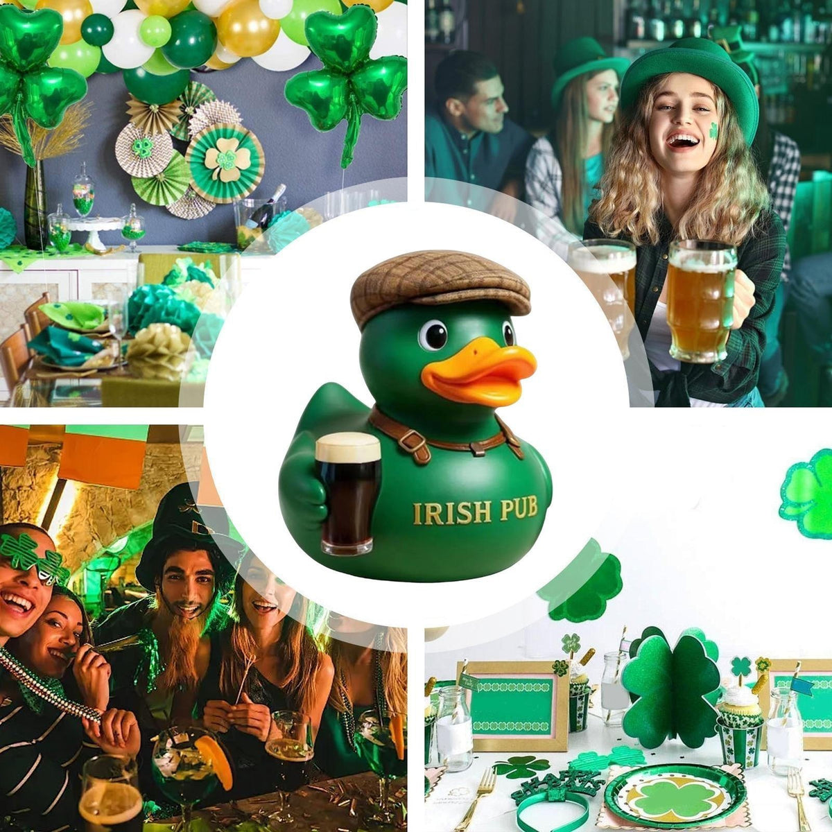 St. Patrick's Day Resin Duck Figurine Irish Pub Duck Figurine Home Decor