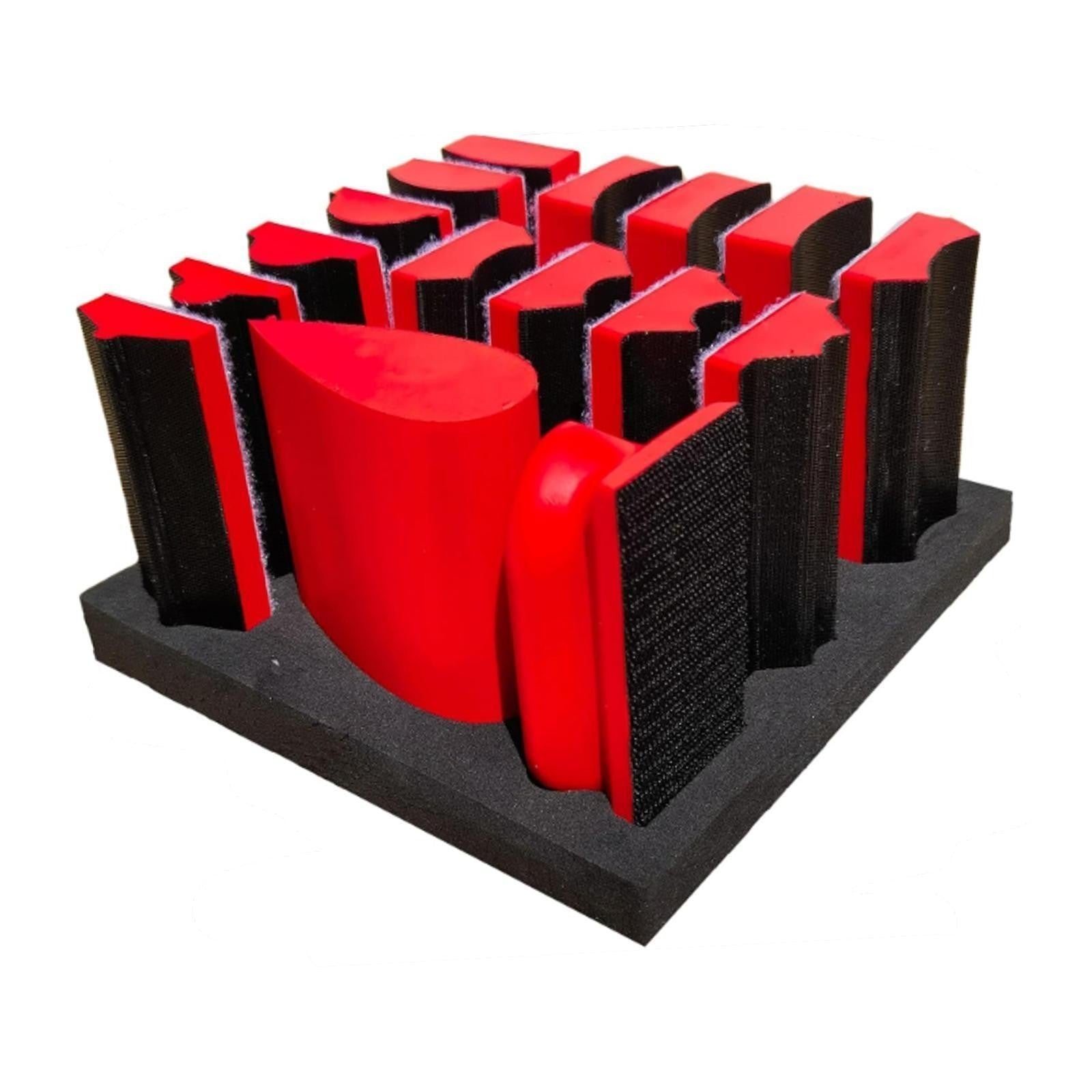 New 16Pcs Sanding Block Kit Contoured Profile Sanding Pad Tools Set Multiple Sha