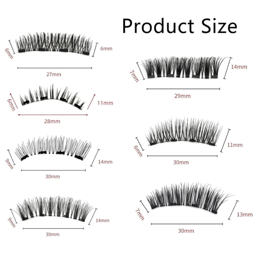 Reusable Natural Magnetic Eyelashes with Applicator No Glue Needed Lashes Kit