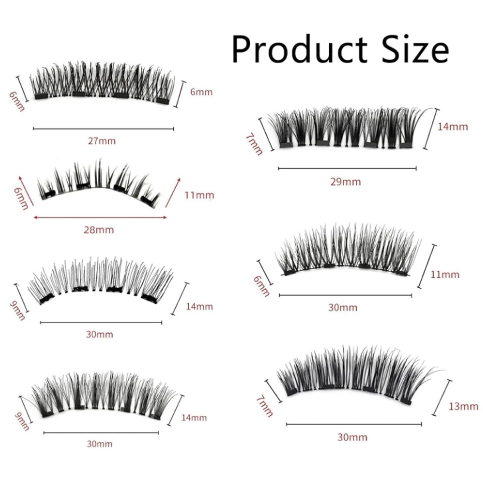Reusable Natural Magnetic Eyelashes with Applicator No Glue Needed Lashes Kit