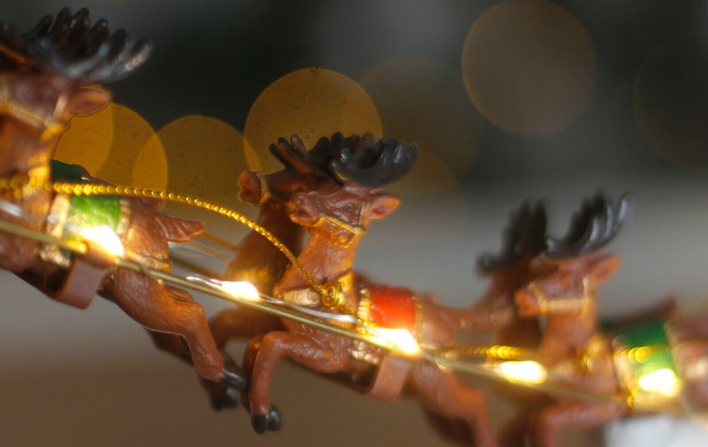 Christmas Santa LED Decoration Sleigh Reindeer Ornament Light Up Xmas Decor