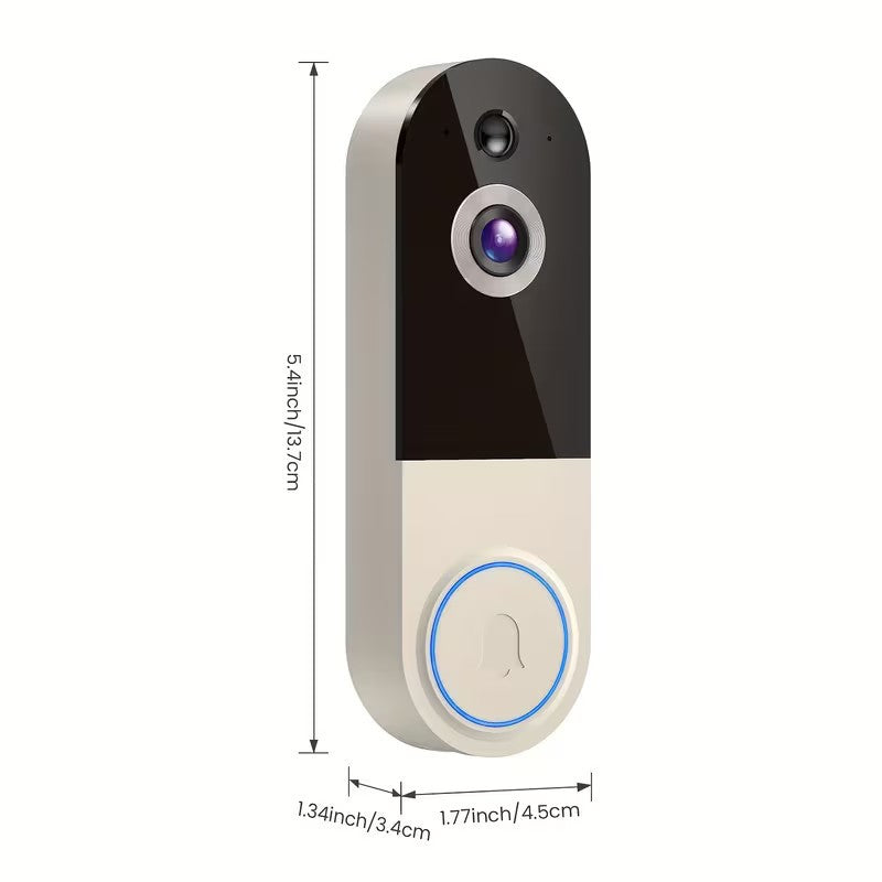 Wireless Video Doorbell Camera, AI Human Detection, Night Vision, Instant Alert,