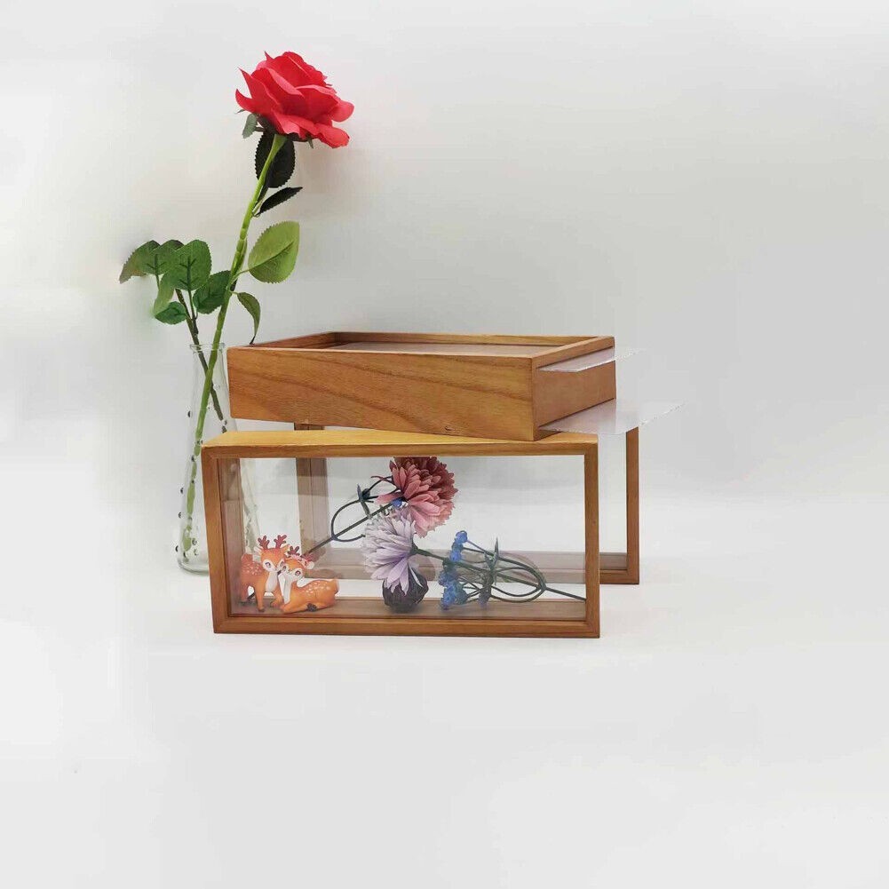 Memory Box Display Case 3D Shadow Frames Wooden Double-Sided Deep Box DIY Crafts