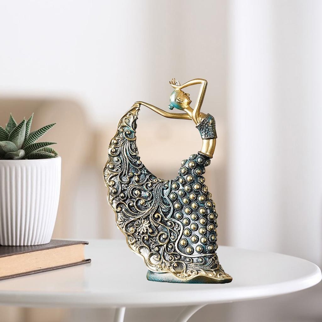 Creative  Dancer Figurine Dancing Statue Decor Ornaments Art Crafts Bronze.*