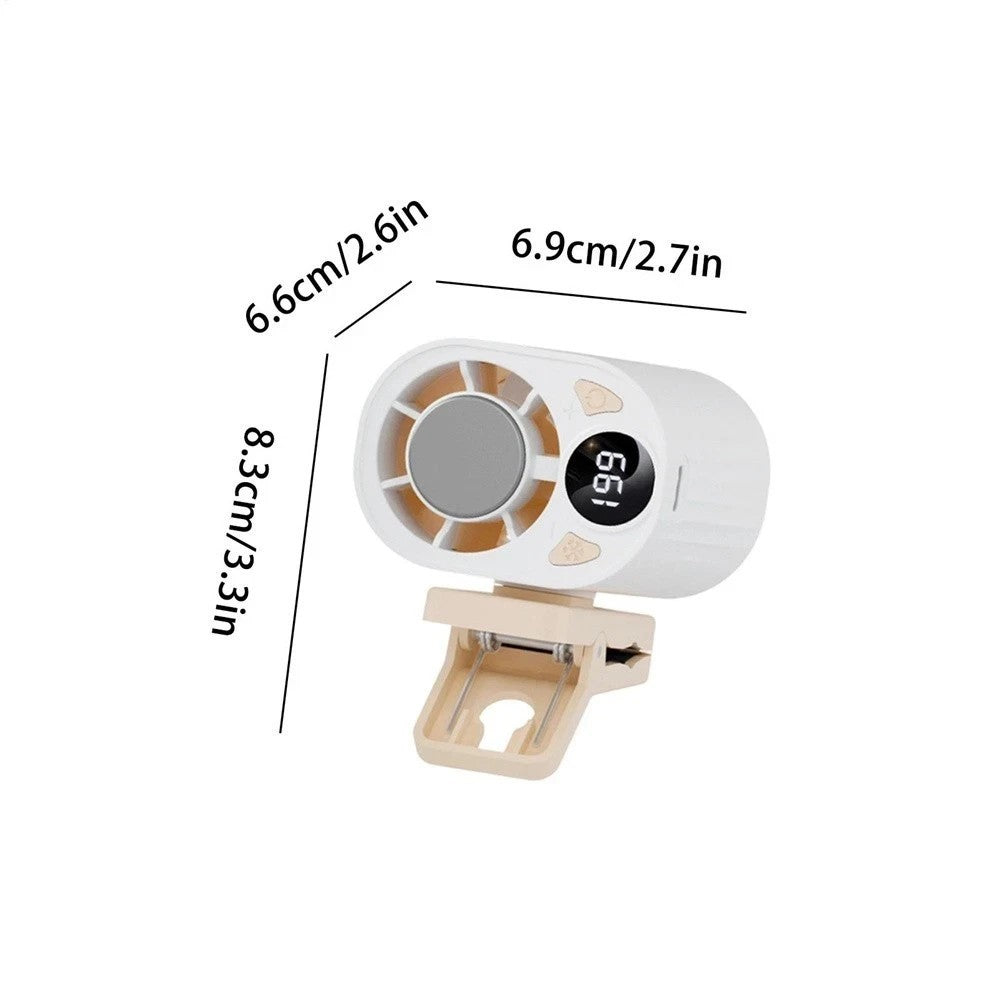 Clip On Ice Cold Fan for Waist Semiconductor Cooling with LED Display USB Fans