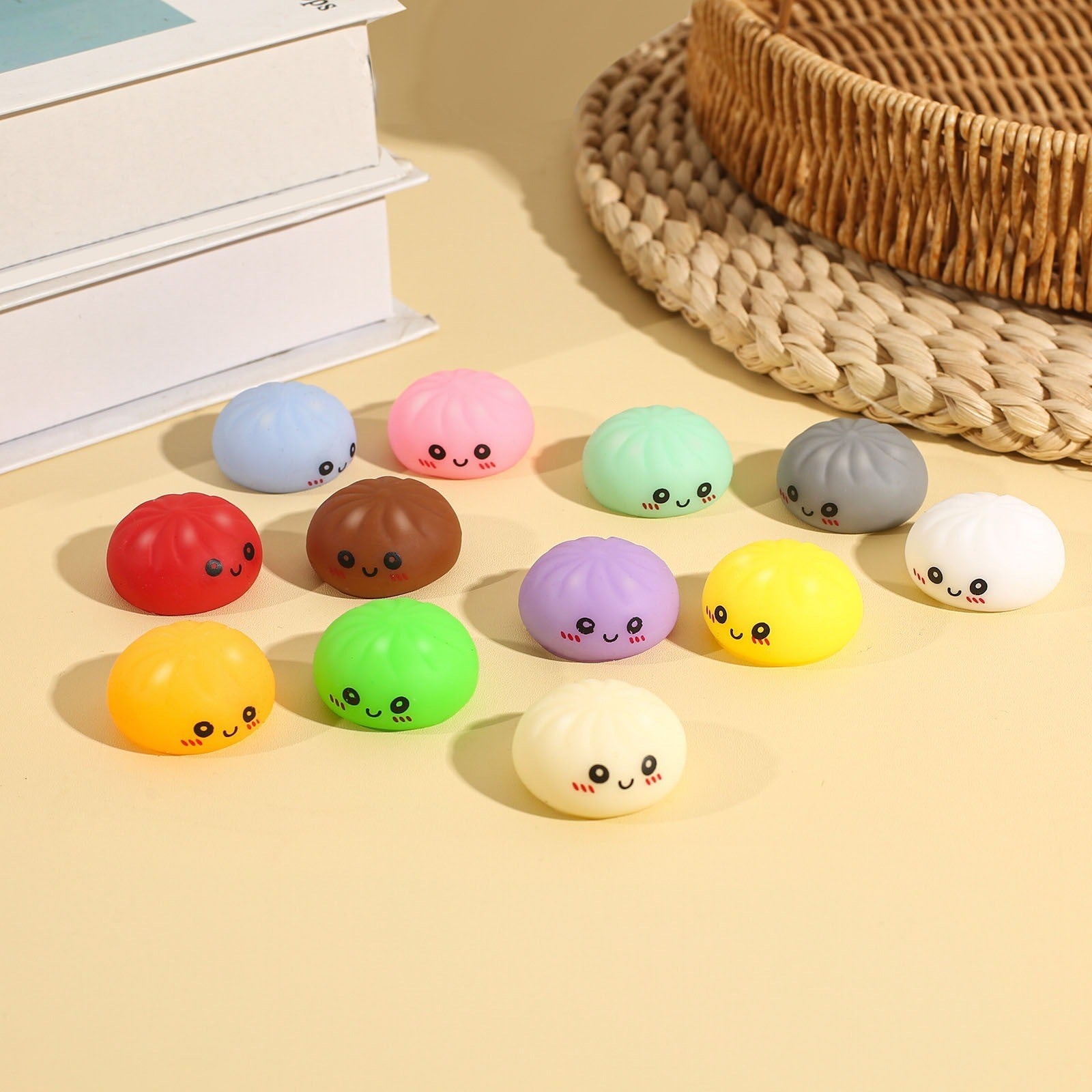 24PCS Squishy Dumpling Bao Bun Glitter Stress Relief Toy Mystery Blind Box