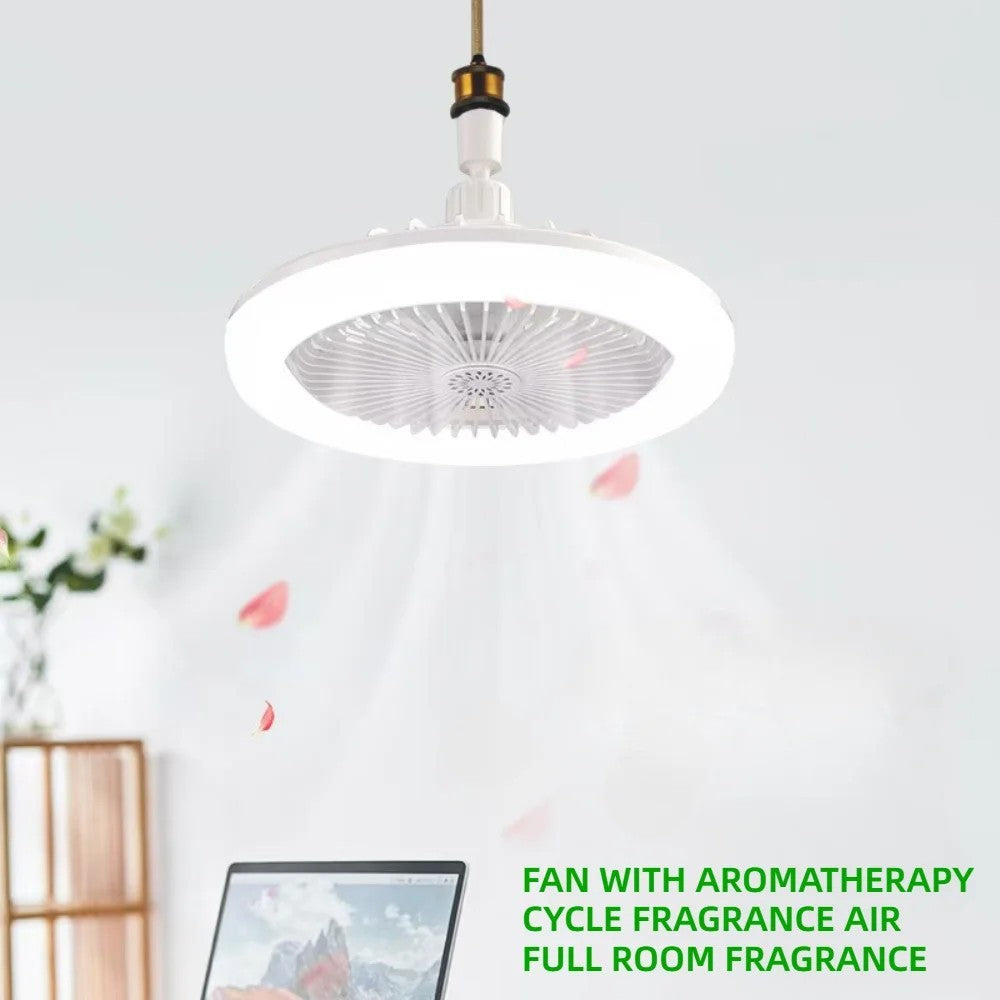 3 in 1 Rotatable E27 Socket Adapter Ceiling Fan Light Remote Control Home Lamp