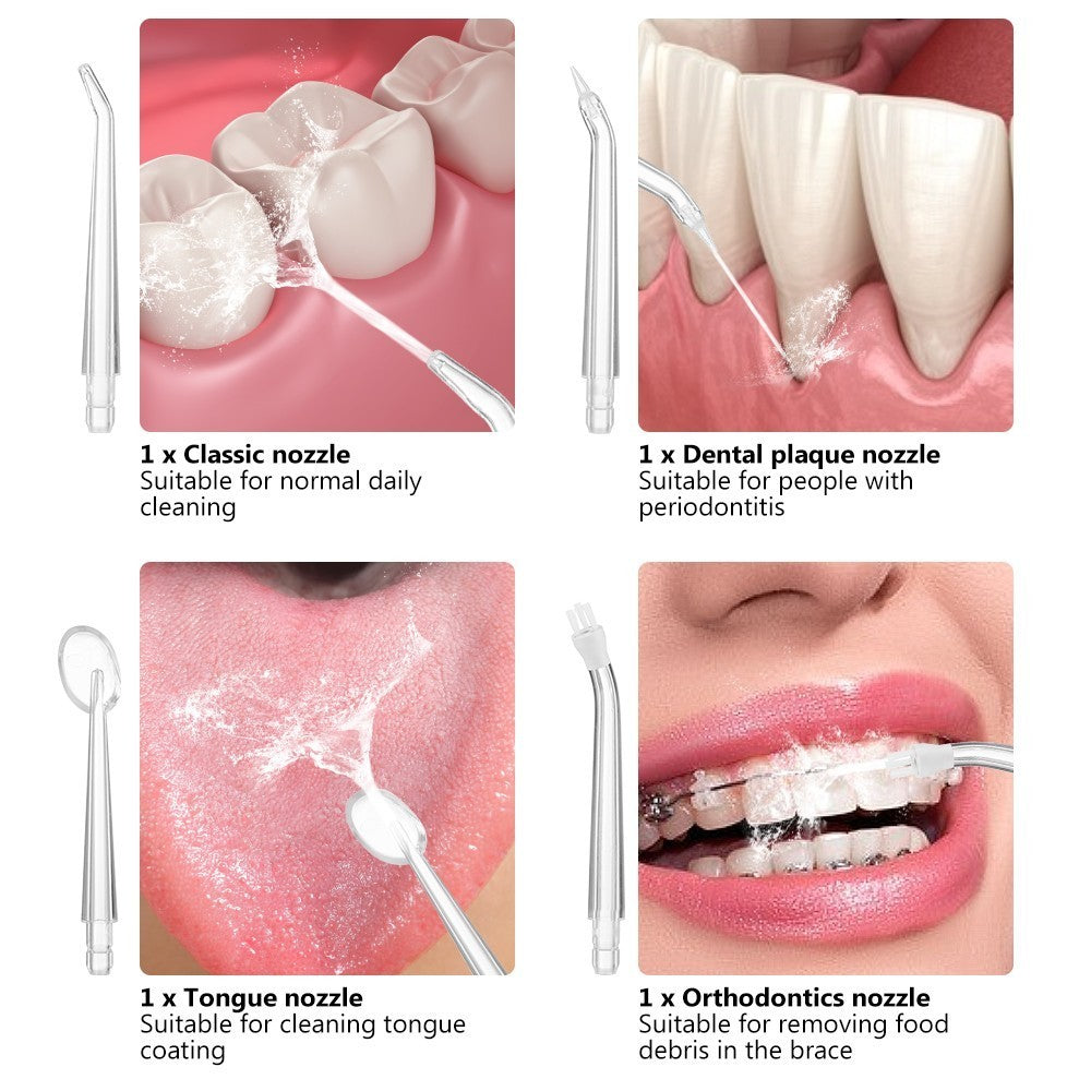 Cordless Dental Water Flosser with Jet 4 Tips Floss Oral Cleaner Irrigator Teeth