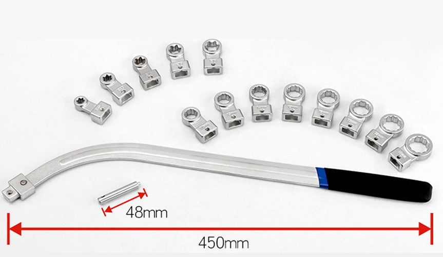 15pcs 12-19mm Auxiliary Timing Belt Tensioner Pulley Wrench Set Auto Repair Tool