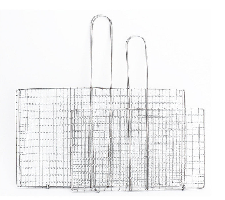 BBQ Grill Basket Barbecue Grill Clip with Handle Portable Meat Grilling Clip BBQ
