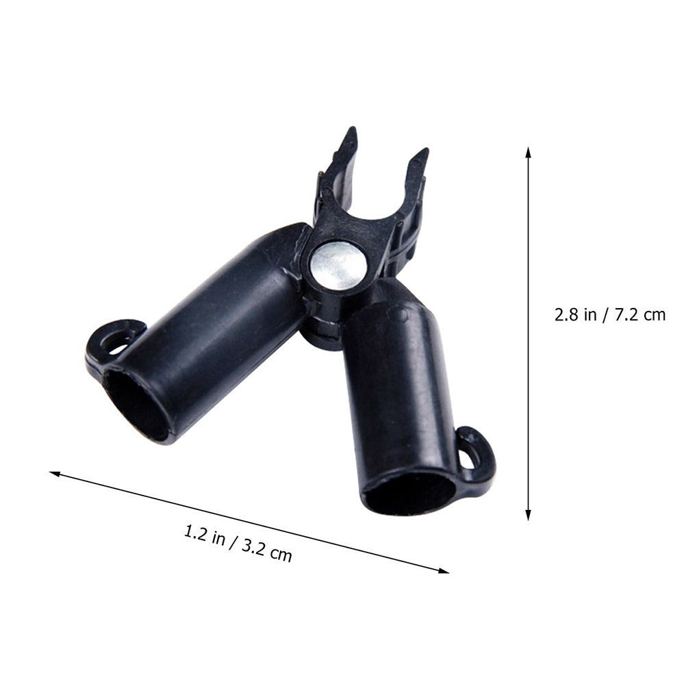 Garden Cane Connectors 10 Pcs for Netting Support Poles Clip Stake Black Plastic