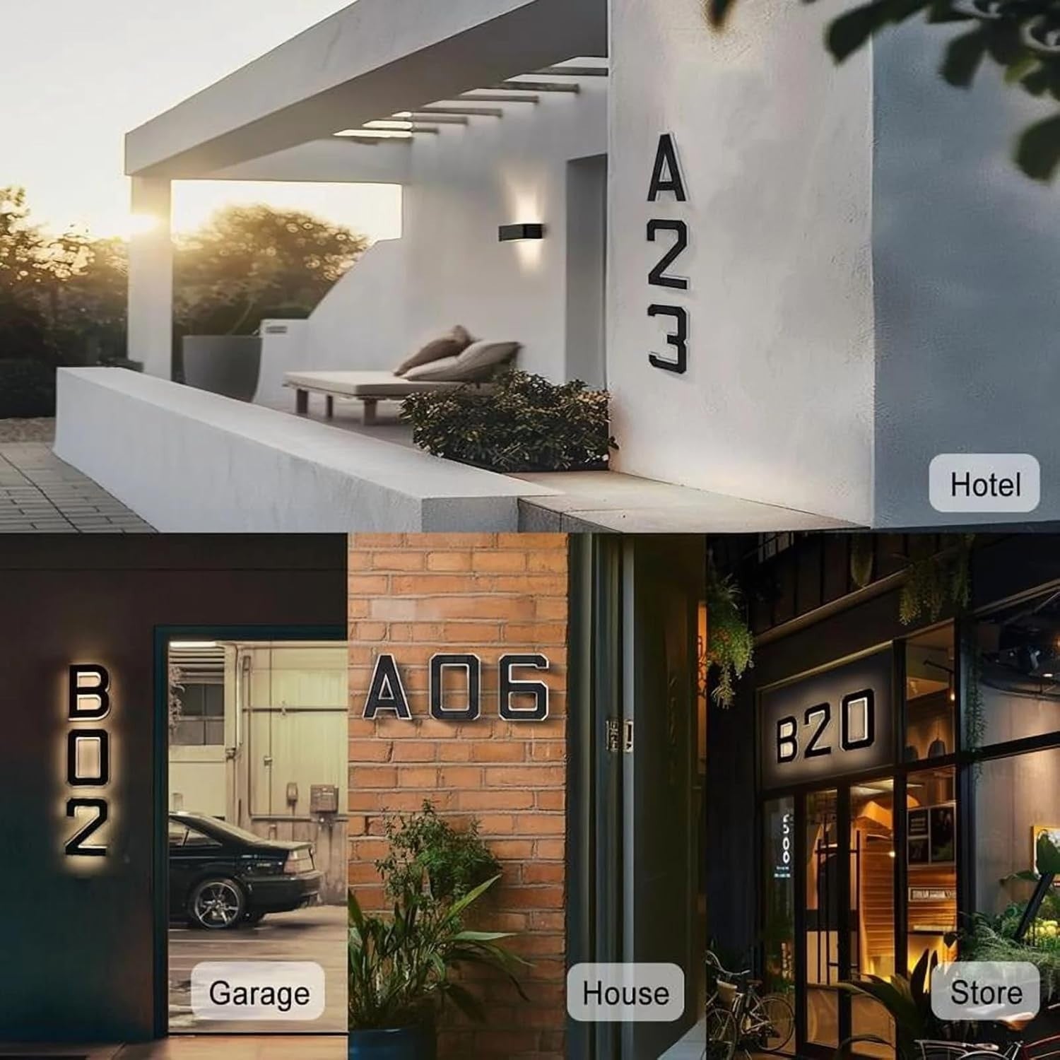 Solar LED House Numbers & Letters, 9 Inch Lighted House Numbers for Outside UK