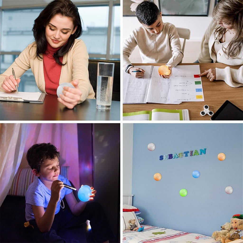 12PCS Glorbs Ball Ceiling Ball Glow In The Night Ball That Stick Relax Balls UK