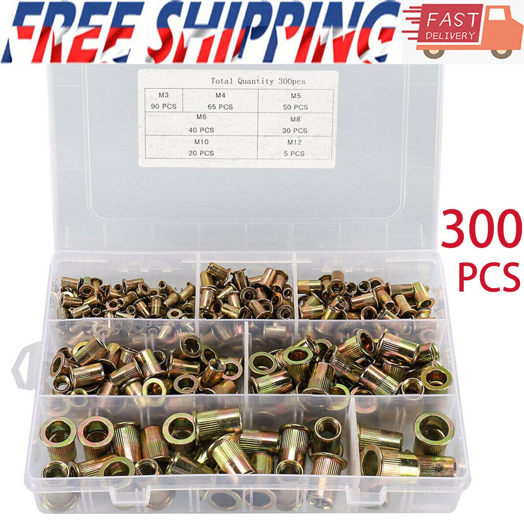 300XM3-M12 Mixed Rivnuts Blind Rivet Nuts Kit Threaded Nuts Anti-oxidation UK