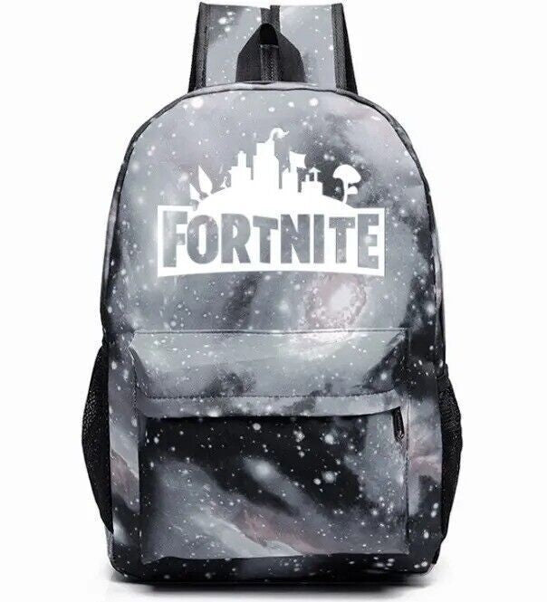 FORTNITE GALAXY SHOULDER BLUE BACKPACK BOY GIRL GLOW IN DARK SCHOOL BAG RUCKSACK
