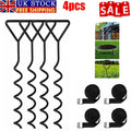 4pcs Heavy Duty Trampoline 40cm Anchor Ground Pegs Tie Down Kit Corkscrew Spira