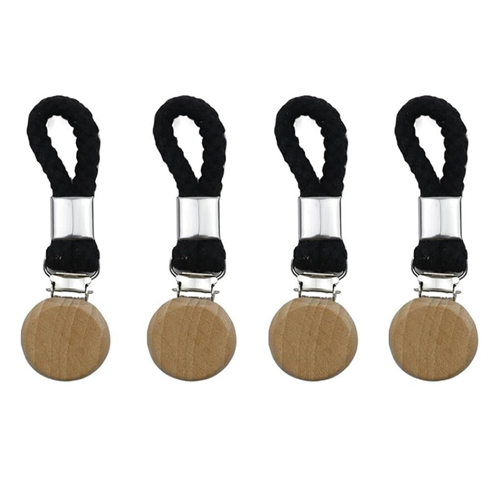 4pcs Towel Hanging Clips Clamps Braided Multipurpose Cotton Loop Metal Hook Home