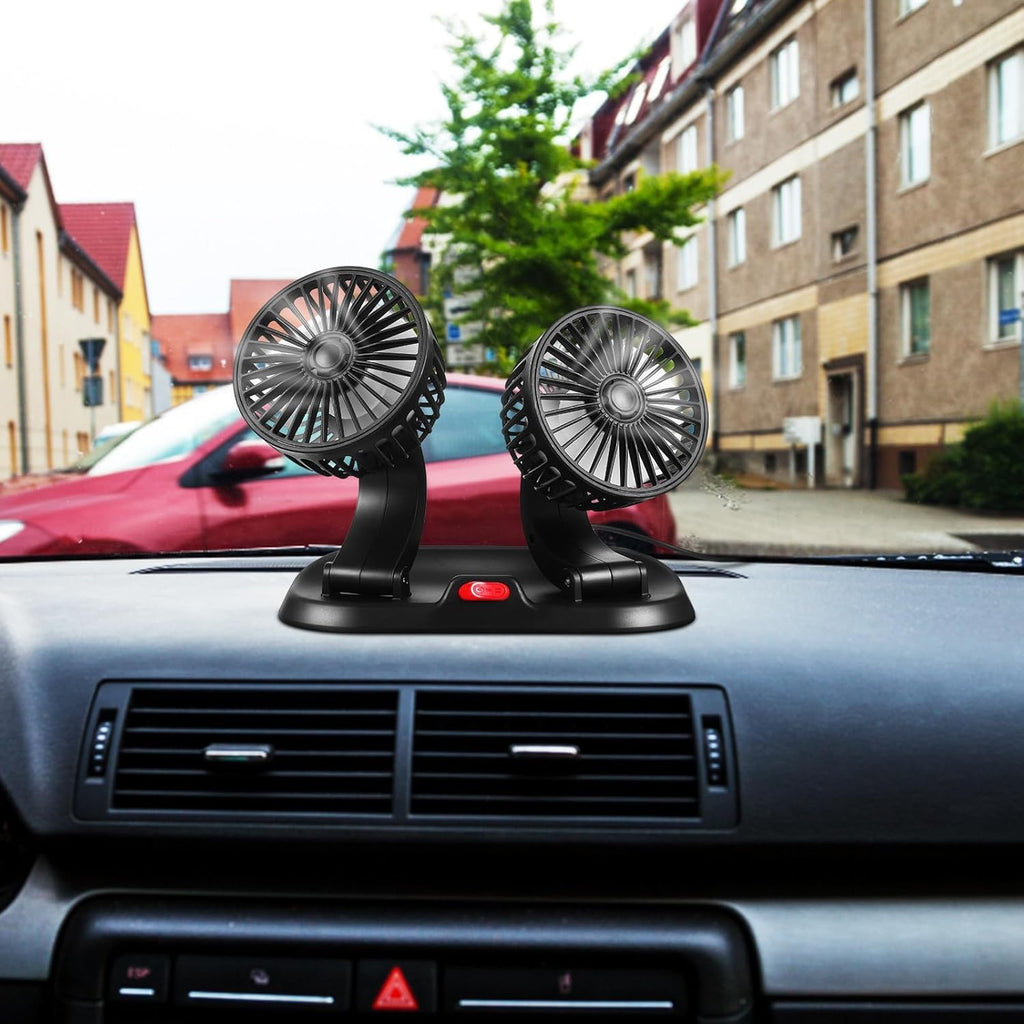 Double Head Car Fan Vehicle Mounted Cooler Fan USB Auto Ventilator Cooling Fan