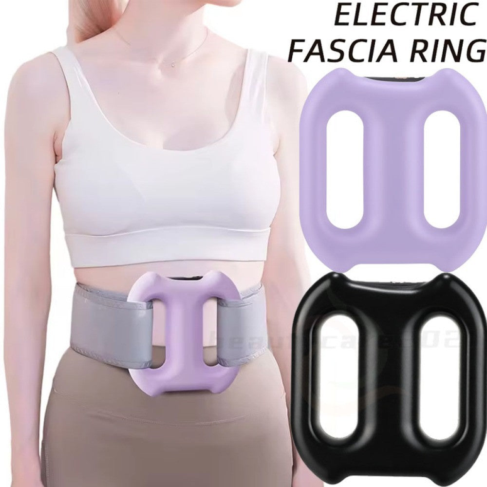 Full Body Vibration Fascia Ring Massager, Rechargeable Fat Burning Belt 3 Modes